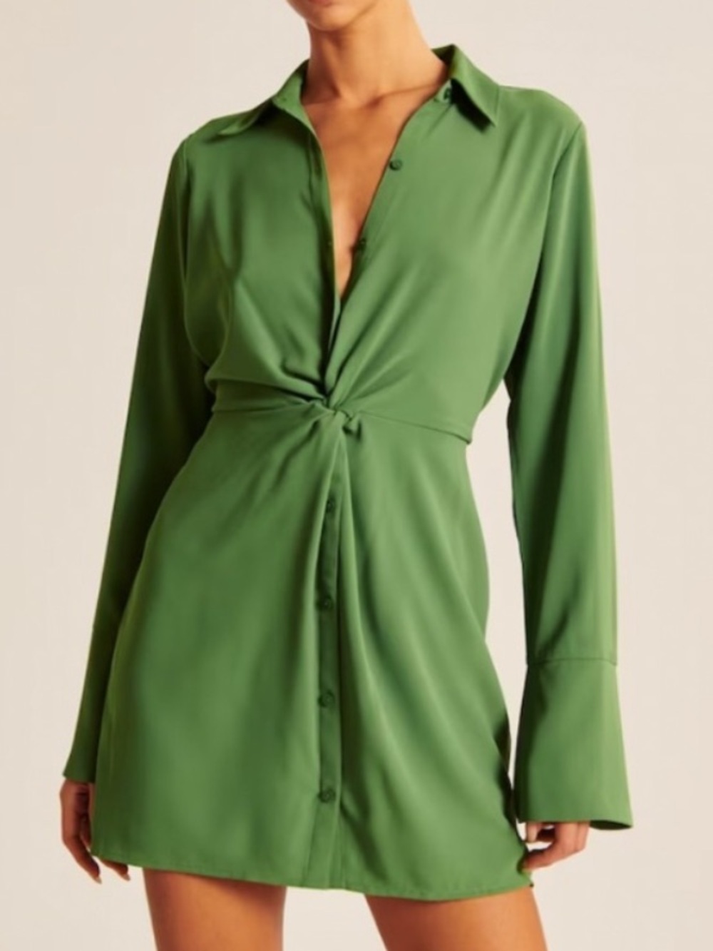 Abercrombie & Fitch Green Collared Mini Dress